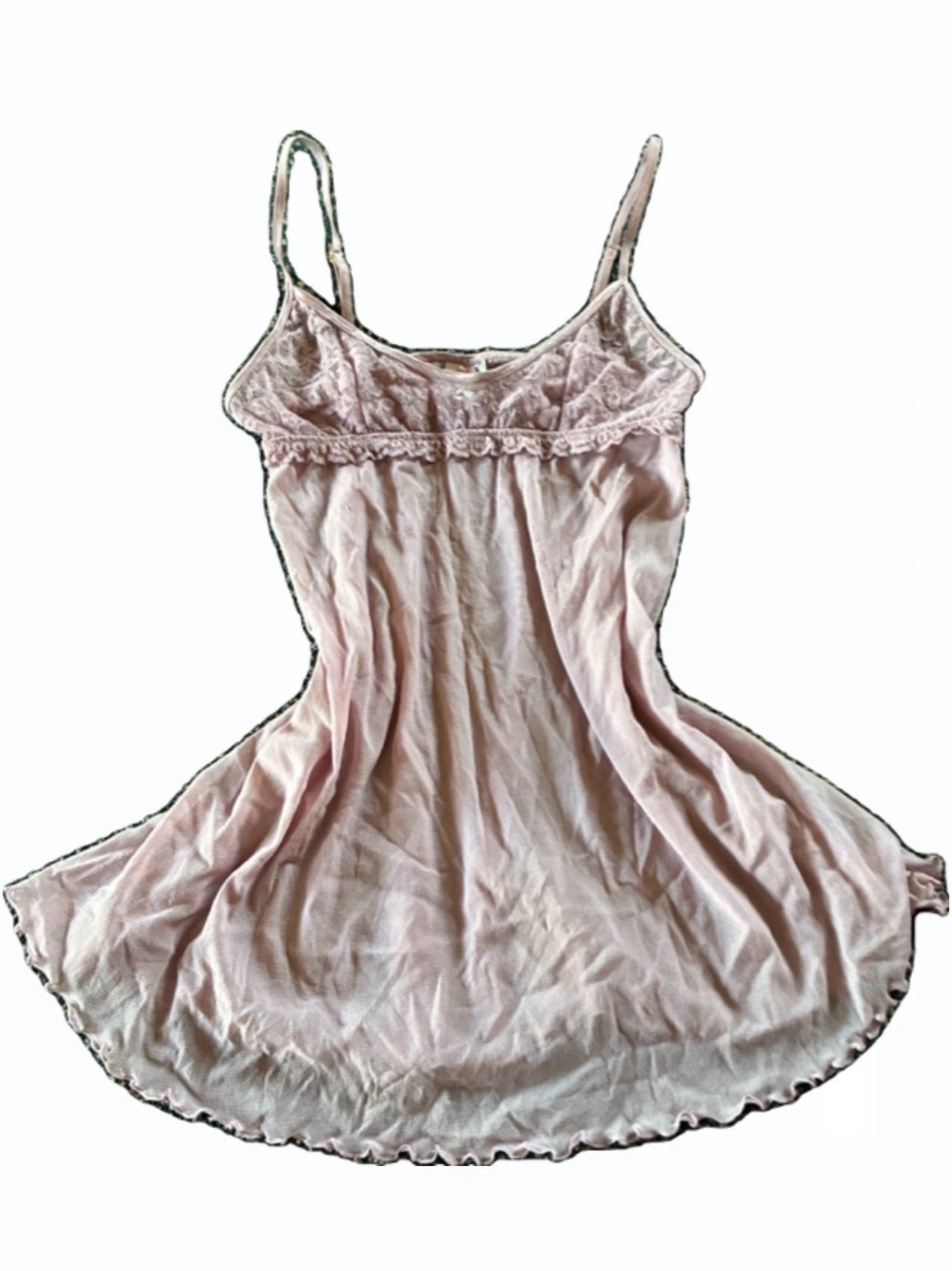 Victoria's Secret Pale Pink Lace-Trim Chemise